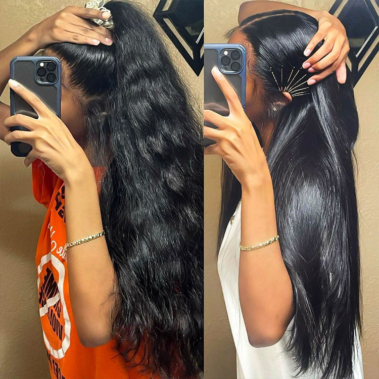 Rose Hair 5x5 HD Lace Wigs Silky Straight Natural Black 100% Human Hair