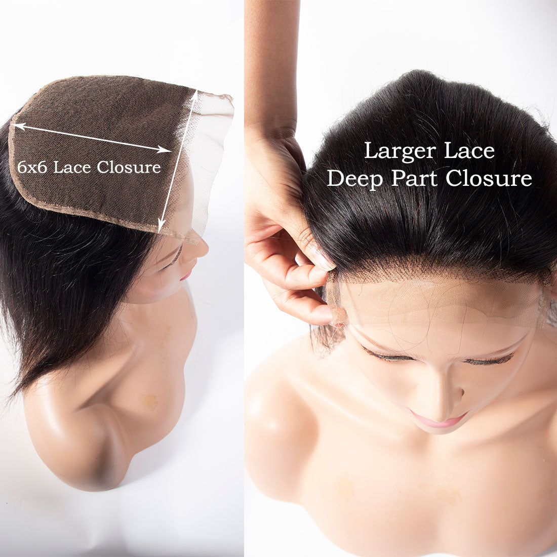 Flash Sale 1PCS Brazilian Virgin 6x6 Deep Wave Hair Light Brown Lace Closure New Arrival - Rose Hair