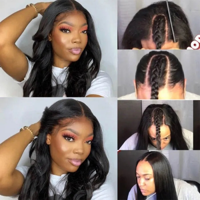 Rose Hair 250% High Density Body Wave U Part Human Hair Sew In Wig