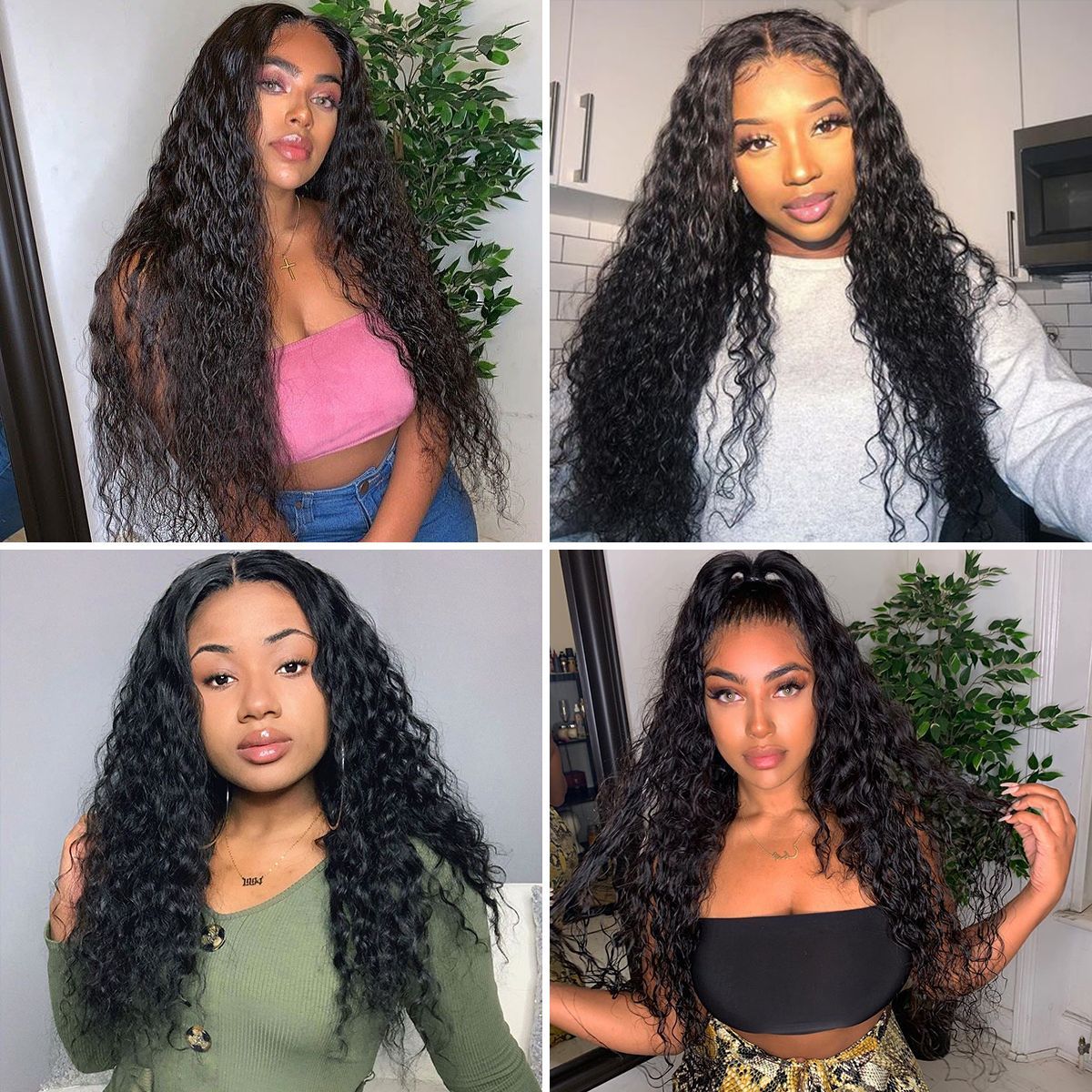Water Wave Human Virgin Hair Wig 5*5 Lace Closure Wig