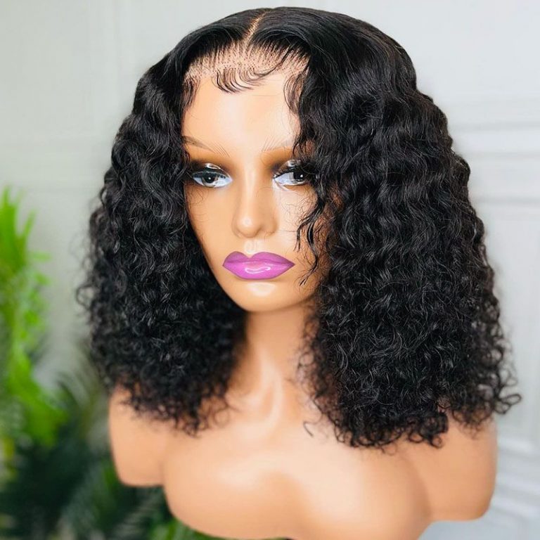 Water Wave Bob Wig Short 13×4 Lace Front Wigs 180% Density Rose Hair