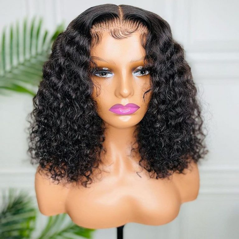 Water Wave Bob Wig Short 13×4 Lace Front Wigs 180% Density Rose Hair