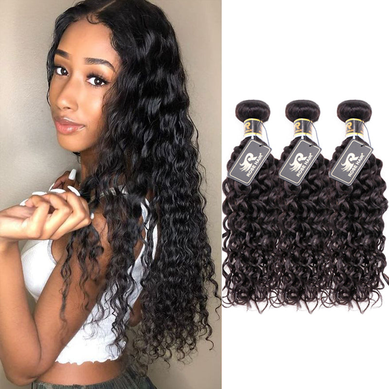 Rosehair 15A Grade 3 Bundles Water Wave Best Brazilian Virgin Human Unprocessed Mink Hair - Rose Hair