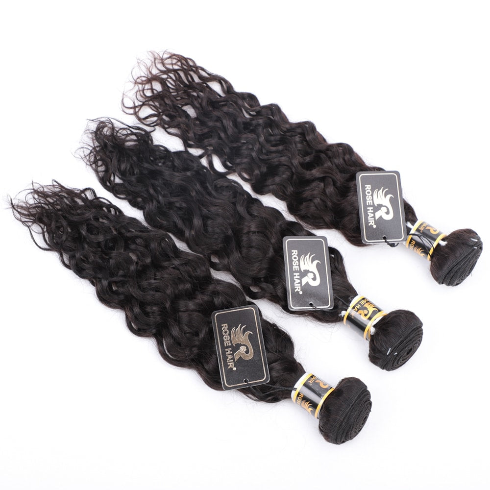 10A Grade 3PCS Water Wave Best Brazilian Virgin Hair Bundles - Rose Hair