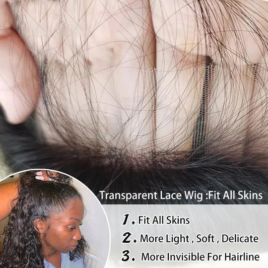 Rose Hair Water Wave 6x6 HD Undetectable Swiss Lace Wig Deep Parting Lace Wigs