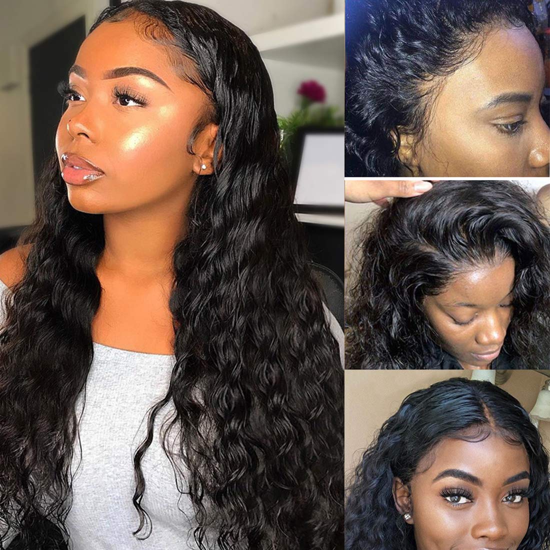 Pre Plucked Swiss 360 Lace Water Wave Wig Best Brazilian Human Virgin RoseHair Wig - Rose Hair