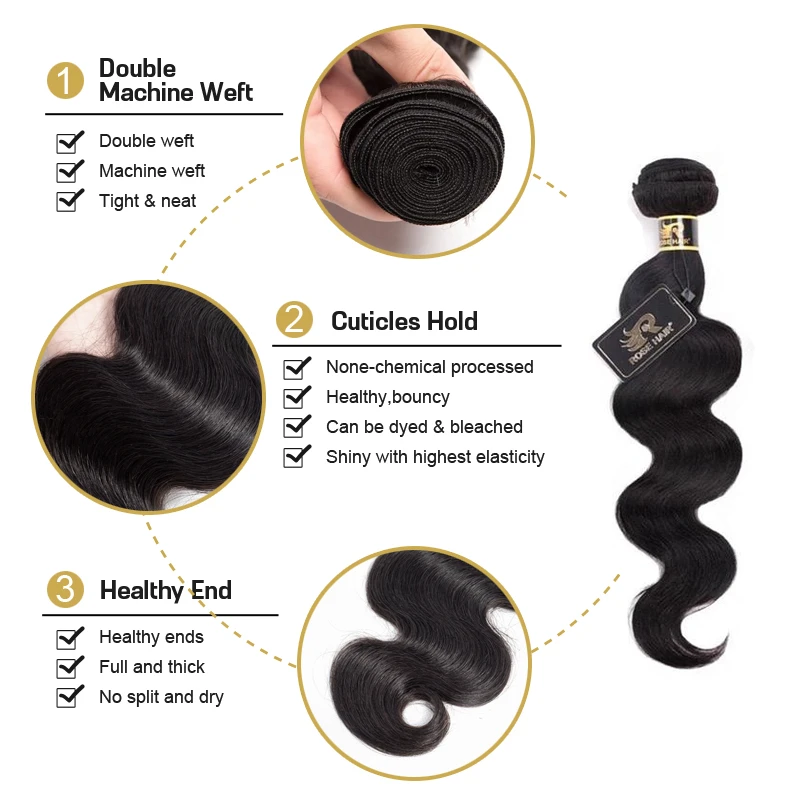 15A Grade Hair Bundles with Premium Virgin Hair Bundle Package Deal - Rose Hair