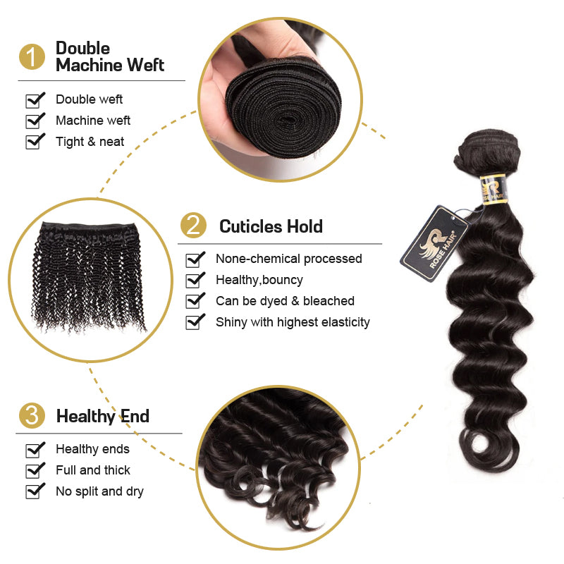 Rosehair 15A Grade 3 Bundles Big Curly Best Brazilian Virgin Human Unprocessed Mink Hair - Rose Hair