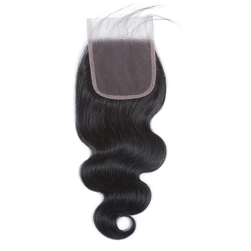 Rose Hair 1Pcs Body Wave 4x4 Lace Closure Brazilian Virgin Hair