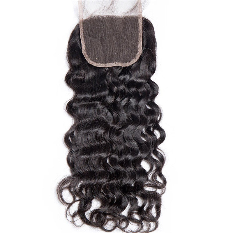 Rose Hair 1Pcs Water Wave 4x4 Lace Closure Brazilian Virgin Hair