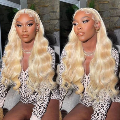 Rose Hair Blonde 613 Color Body Wave 13x4 Lace Front Wig Human Hair Wig