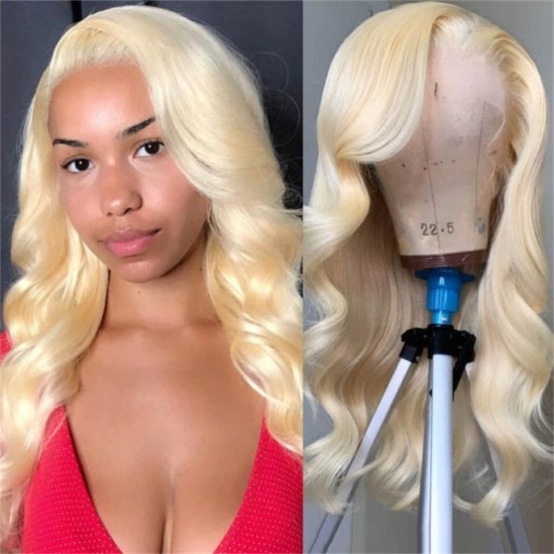 Rose Hair Blonde 613 Color Body Wave 13x4 Lace Front Wig Human Hair Wig