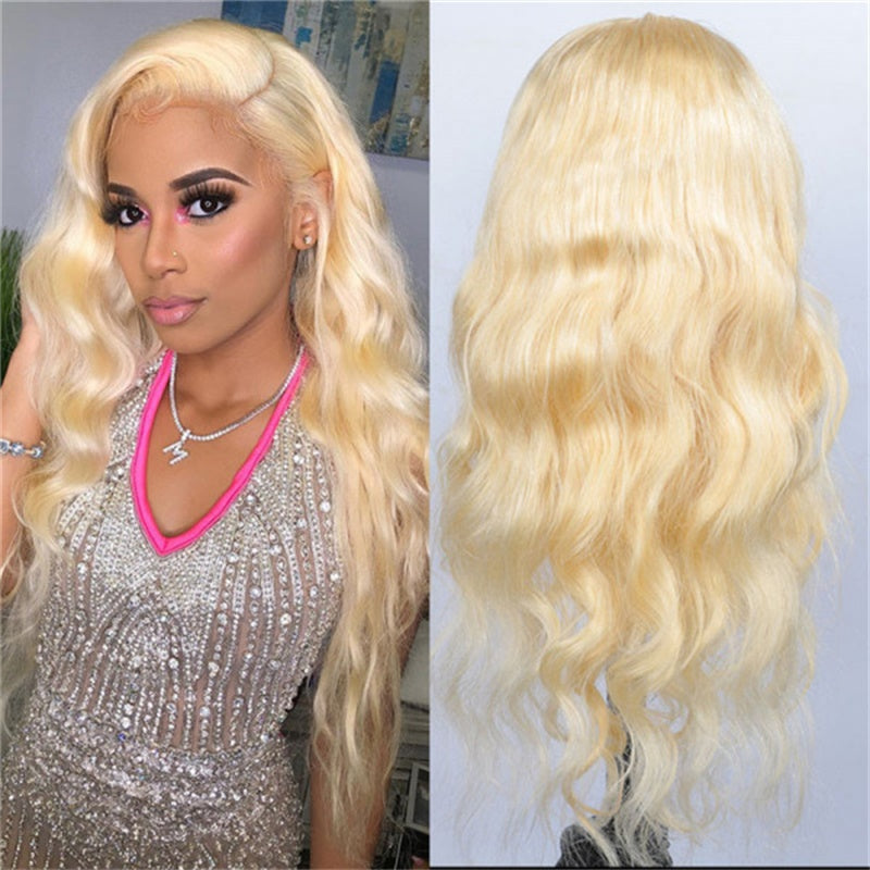 Rose Hair Blonde 613 Color Body Wave 13x6 Lace Front Wig Human Hair Wig