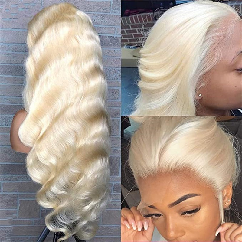 Rose Hair Blonde 613 Color Body Wave 13x6 Lace Front Wig Human Hair Wig