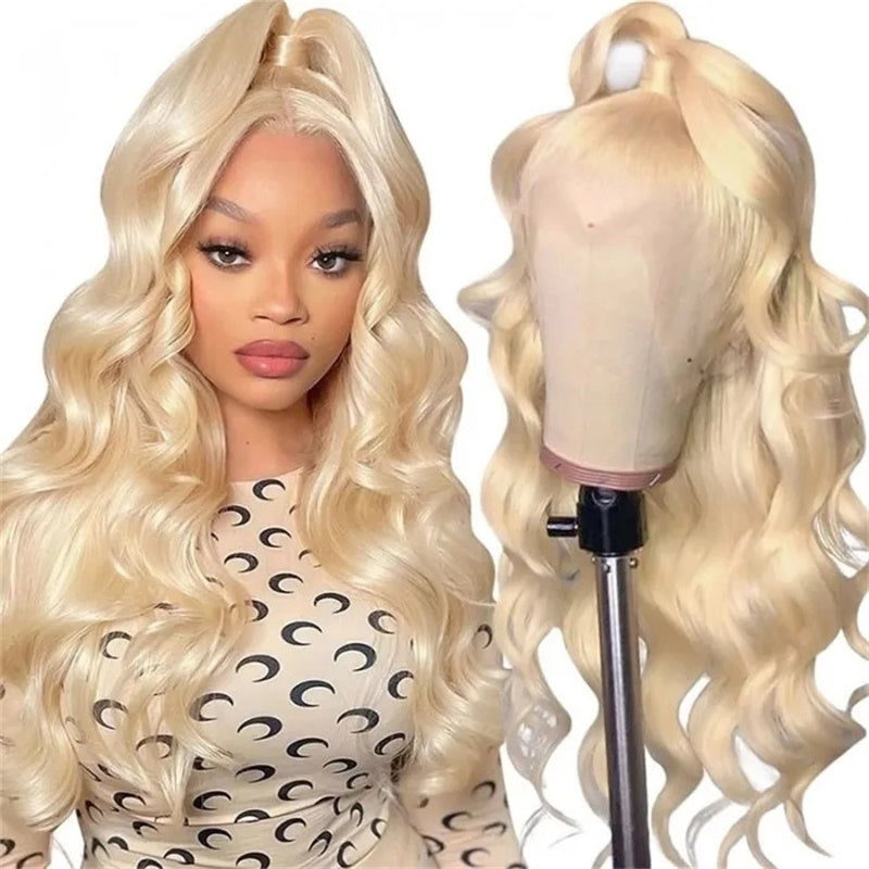 Rose Hair Blonde 613 Color Body Wave 13x6 Lace Front Wig Human Hair Wig