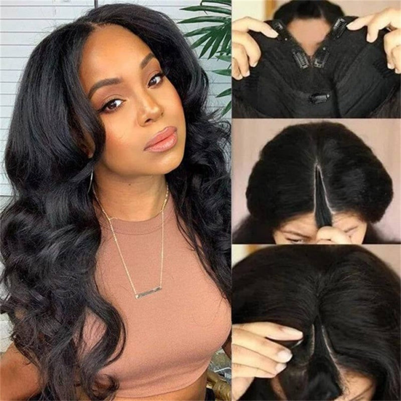 Rose Hair Body Wave V Part Wig Human Hair Wig