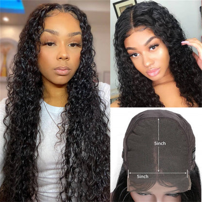 Rose Hair Jerry Curly 5x5 Lace Closure Wig Human Virgin Hair Wig