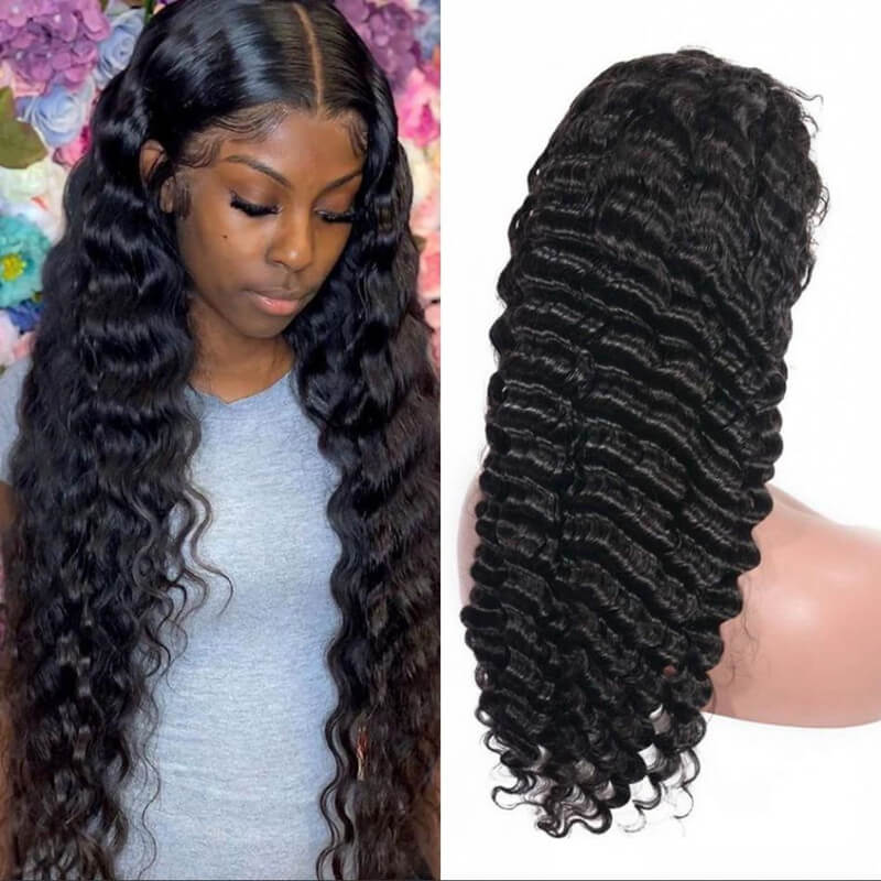 Rose Hair Deep Wave Full Lace Wig Human Hair Wig