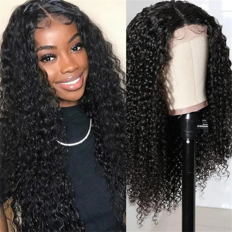 Rose Hair Jerry Curly 4x4 Lace Closure Wig Human Virgin Hair Wig