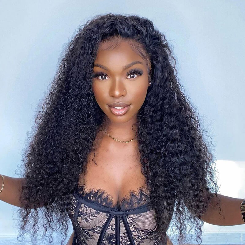 Rose Hair Kinky Curly 13x4 Lace Front Wig Human Hair Wig
