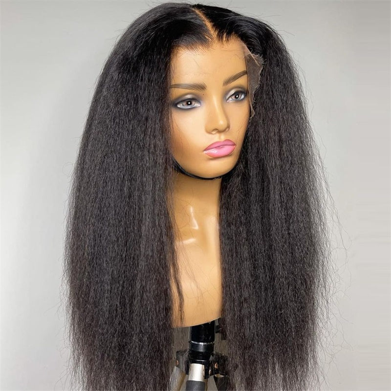 Rose Hair Kinky Straight 13x4 HD Lace Wig Human Hair Wig