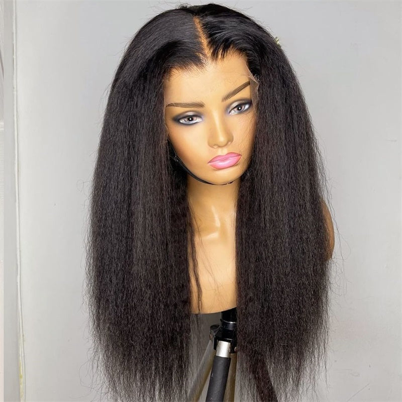 Rose Hair Kinky Straight 13x4 Lace Front Wig Human Hair Wig