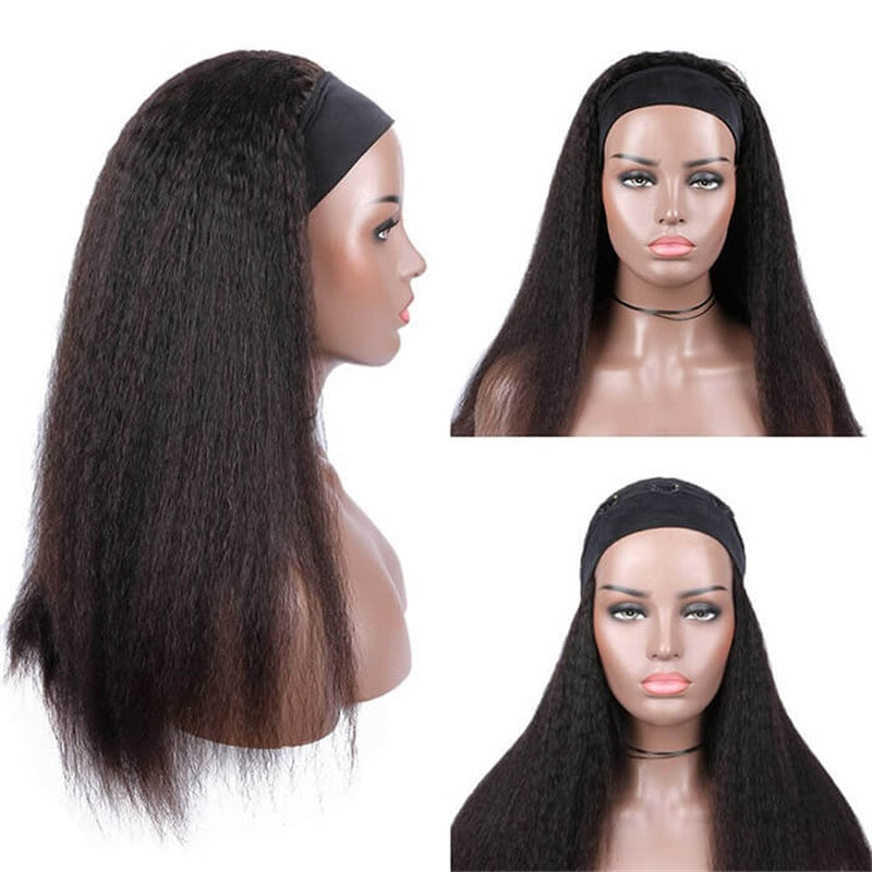 Rose Hair Kinky Straight Headband Wig Human Hair Wig