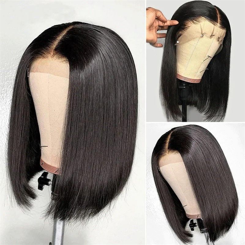 Rose Hair Straight Hair 13x4 Bob Wig Human Hair Wig