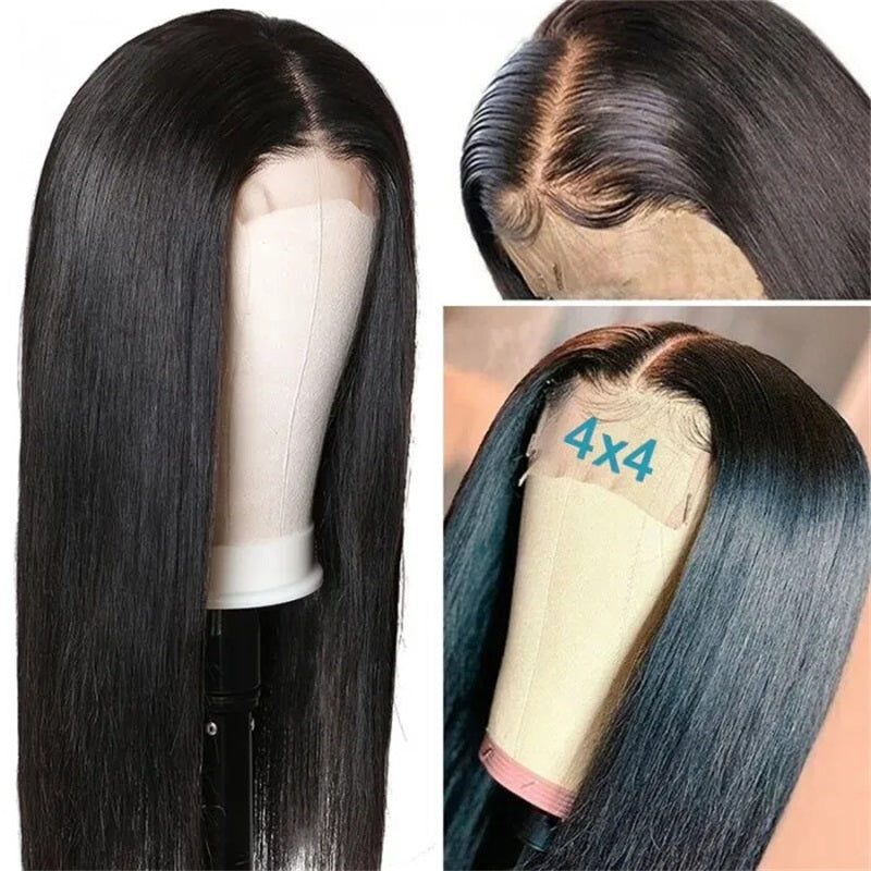 Rose Hair Straight Hair 4x4 Lace Closure Wig Human Hair Wig