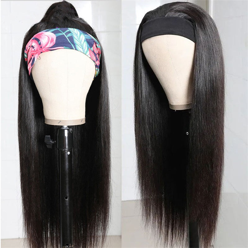 Rose Hair Straight Hair Headband Wig Human Hair Wig