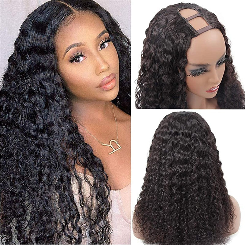 Rose Hair Water Wave U Part Wig Human Hair Wig