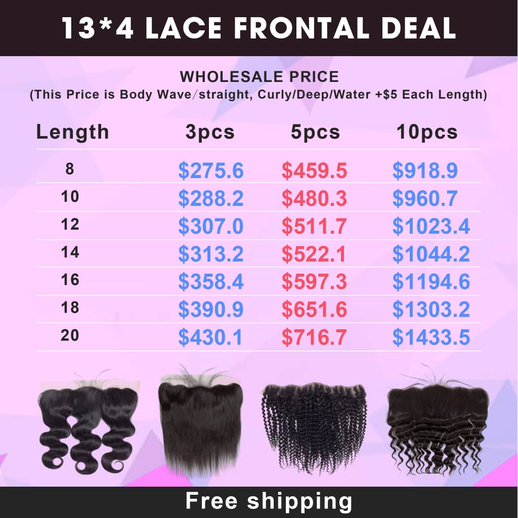 Wholesale Rosehair  13*4 Lace Frontal All Texture Brazilian Unprocessed Hair Deal - Rose Hair