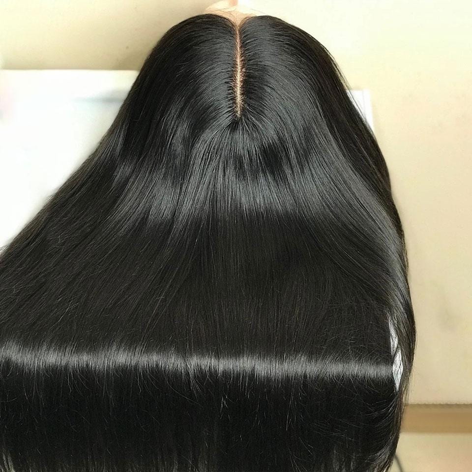 Cardi B Style Natural Black Straight 4*4 Closure Lace Wig