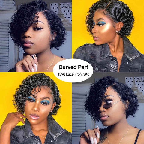 Curved Part 13*6 Lace Front Wig 100% Human Hair Wig New Arrival Wigs - Rose Hair