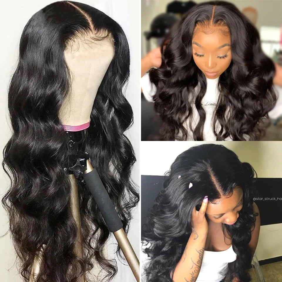 [Buy 1 Get 1 Free] Rose Hair 26&quot;/28&quot; Body Wave Long Length T Part Wig+V Part Bob Straight Wig 180% Density