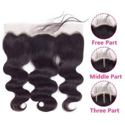 10A Grade Brazilian 4 Bundles Body Wave Human Virgin Hair With 13x4 Lace Frontal Pre Plucked - Rose Hair