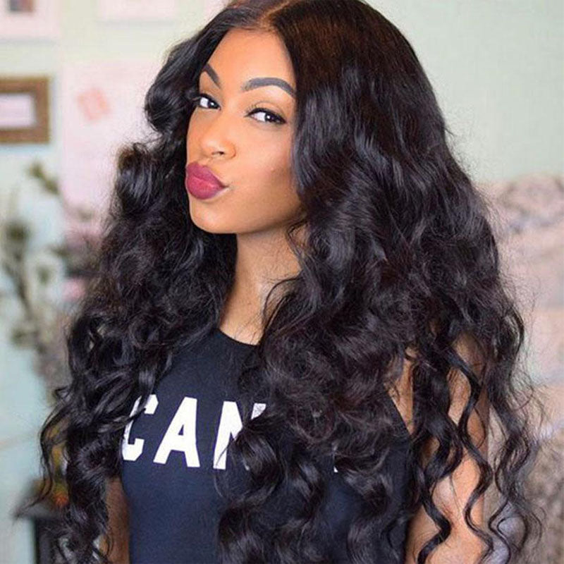 Rose Hair Loose Wave Best Brazilian Virgin Human Hair Full Lace Gorgeous Soft Hair Wig - Rose Hair