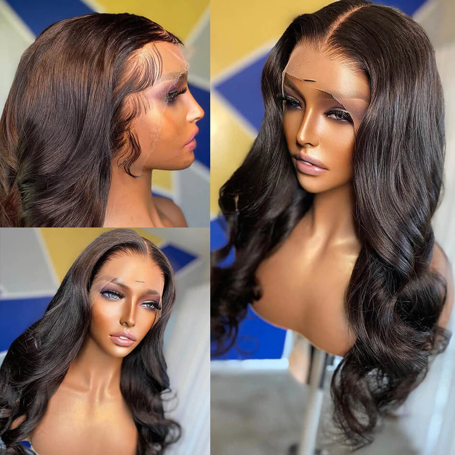 Straight Hair/Body Wave Hair 13x4 Tranparent HD Lace Front Wig Pre Plucked With Baby Hair Natural Hairline Glueless Wig Rose Hair