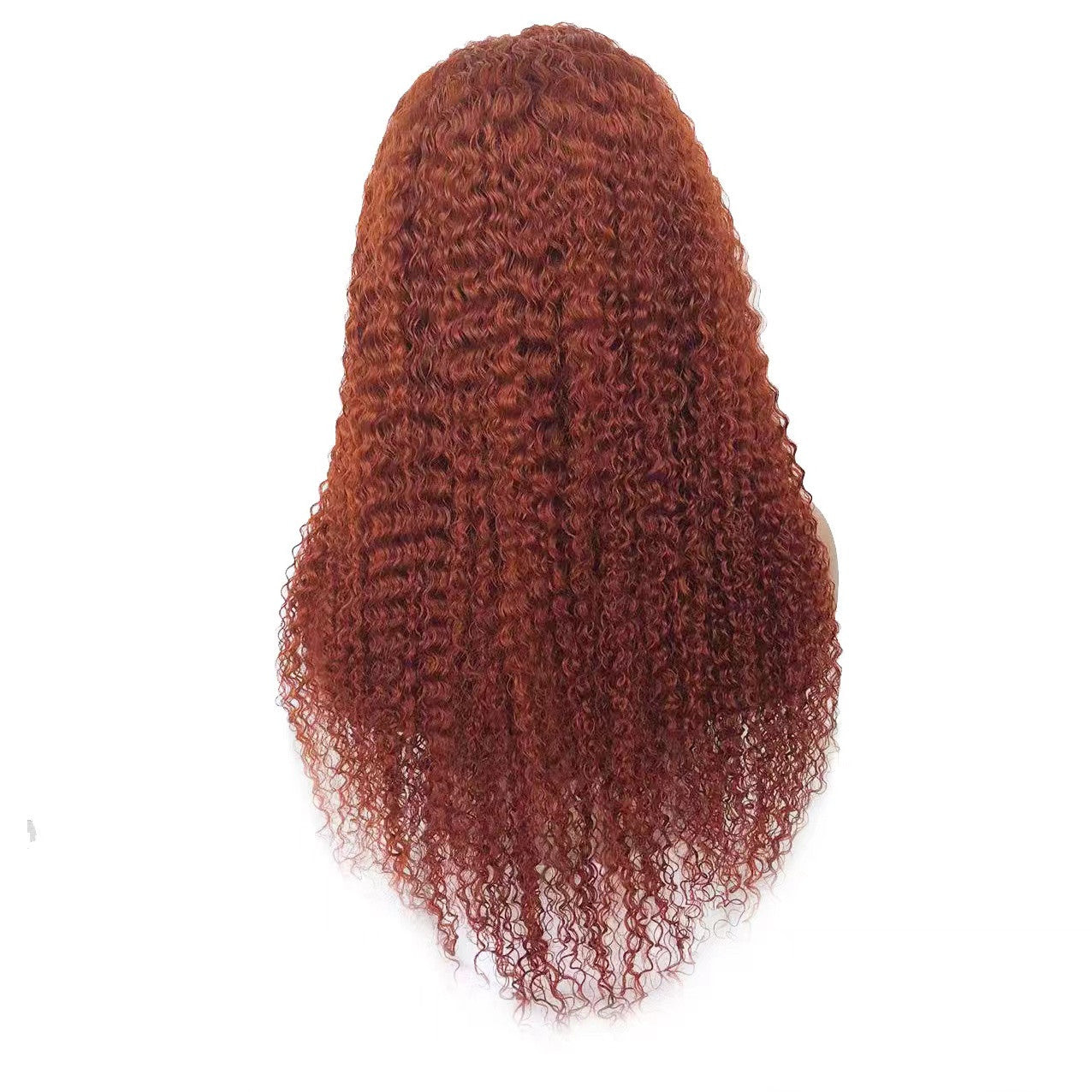 Rose Hair Orange Color Jerry Curly 13x6 Transparent Lace Front Wig 100% Virgin Human Hair