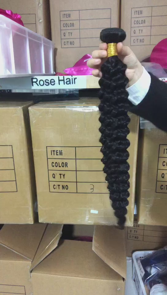 Rose Hair 10A Grade 4 Bundles Deep Wave Brazilian Virgin Hair Bundles