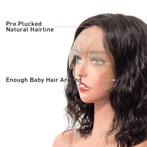 RoseHair 100% Human  Hair 13x4 Lace Frontal Silky Bob Wig Blunt Cut Natural Color All Texture - Rose Hair
