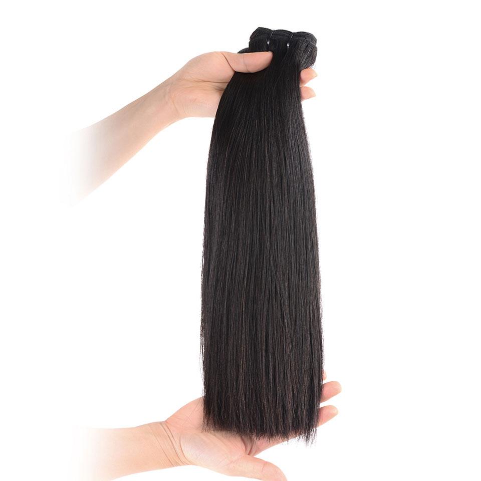 Rosehair 15A Grade Double Drawn Full End Unprocessed 3 Bundles Straight Brazilian Hair Natural Black - Rose Hair