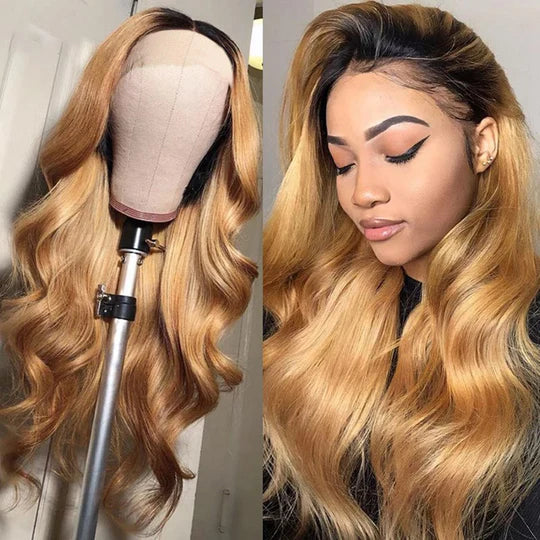 1B/27 Color Straight/Body Wave 13x4 Lace Wig Pre-Plucked Hairline