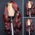 Rose Hair Black Roots Ombre Warm Burgundy Loose Wave Lace Frontal Wig - Rose Hair