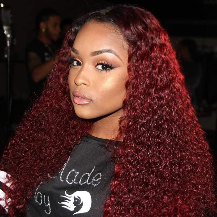 Rose Hair Warm Look Friendly Dark Roots Ombre Burgundy Romatic Wave Lace Frontal Wig - Rose Hair