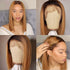 Rose Hair Black Roots Ombre Honey Brown Graceful Silky Straight Bob Lace Frontal Wig - Rose Hair