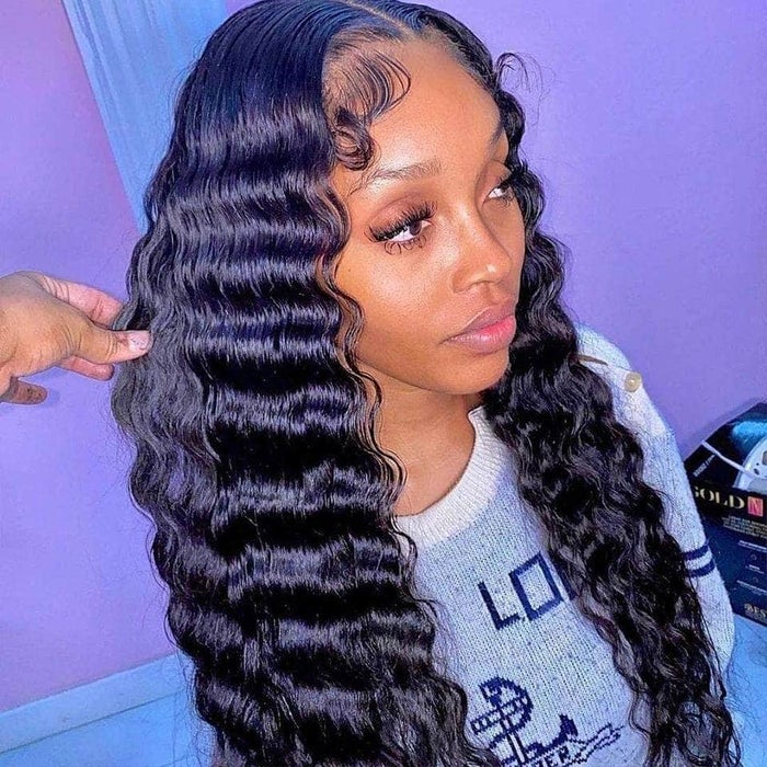 Rose Hair 5x5 HD Lace Closure Wig Deep Wave 100% Human Hair Invisible For Women