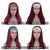Rose Hair Glueless Headband Wig Human Virgin Hair Burgundy Red Color Hair Straight Wig Easily Install - Rose Hair
