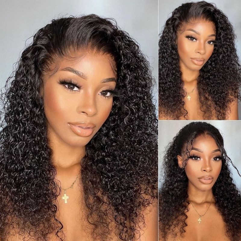 Rose Hair 13x4 HD Transparent Lace Front Wigs Jerry Curly Glueless Lace Wigs