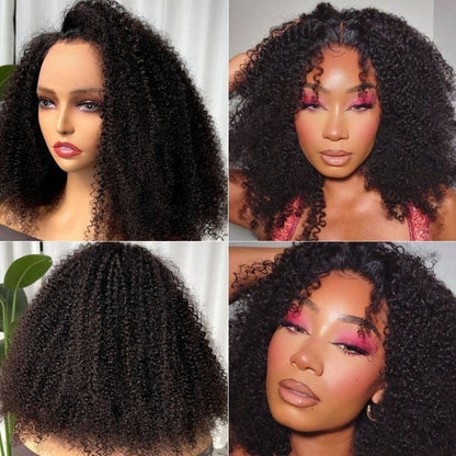 Rose Hair 5x5 HD Lace Closure Wig Afro Kinky Curly Glueless Clear Lace Wigs 180% Density